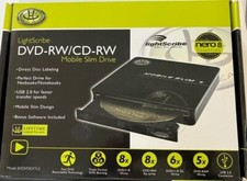 New Gear Head 8 X DVDEXTLS Black Triple Format DVD-RW Mobile Slim Drive. picture