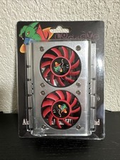 Logisys HC102 Dual 60mm Fan Aluminum 3.5” Hard Drive Cooler SATA IDE New picture