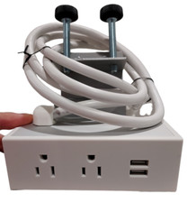 Byrne Table BE04315 Power Outlet USB Charging Port Edge Mount Clamp Power Module picture