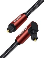 90 Degree Optical Cable 10ft/3M Digital Audio Optical Toslink Cable 360 Degre... picture