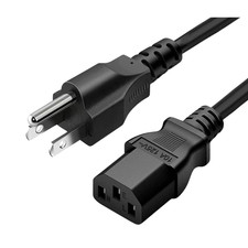 5FT 3-Prong AC Power Cord US Standard Universal Desktop PC Monitor Cable 10A picture
