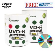 200 Pack Smartbuy DVD-R 16X 4.7GB 120Min Shiny Silver Top Blank Recordable Disc picture