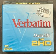 Verbatim DataLife MF 2HD High Density IBM FORMAT 3.5” Microdisk Floppies 10 pack picture