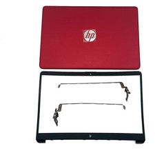 For HP 15-dw0081wm 15-dw0083wm 15-dw0000 Top Back Cover Lid & Hinges & Bezel Red picture