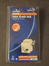 Leviton R04-41106-W Phone Grade Jack - 6 Position Snap In Design White  picture
