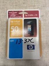 Vintage Genuine HP 50 Cyan Ink Cartridge 51650C OEM Sealed Exp. 2003 Sealed picture