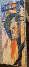Large Mouth Bass Mouse Pad XL 31x12 Inch Fishing B17 picture
