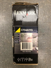 Sealed Genuine OEM  Lexmark C734A1YG Yellow Toner for C734/C736/X734/X736/X738 picture