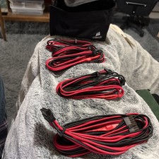 CORSAIR Premium PSU Sleeved Cable Starter Kit Red Black w/ Storage Bag picture