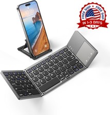 Teclado Bluetooth Plegable, Teclado Inalambrico Plegable Con Bolsillo Portat... picture