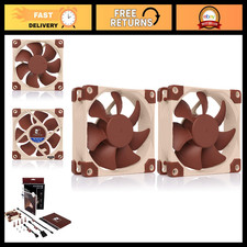 Ultra Quiet 80mm Silent Fan, 3-Pin, Low Noise Cooling - Pack of 2, Brown picture