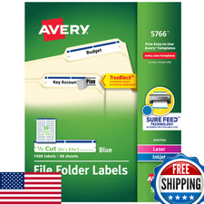 Avery TrueBlock File Folder Labels 2/3