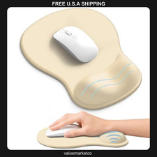 Ergonomic Mouse Pad with Gel Wrist Rest, Beige Non-Slip Desk Mat picture