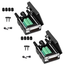 2 PCS DB15 Solderless Serial To 15Pin Terminal Male Adapter Breakout Board picture