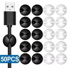 5/50pcs Mini Cable Winder Organizer USB Charging Cable Clips Desk Tidy Organiser picture