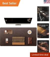 Large Dark Brown Leather Desk Pad 31.5