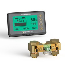 Power Queen 500A Battery Monitor with Shunt High Low Voltage Programmable Alarm picture