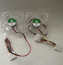 2X 80mm Computer PC Clear Case Cooling Fan With LED - Rainbow picture