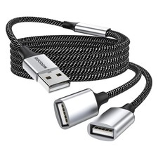 USB Splitter Cable, 1m USB A Male to 2 Female Y-Cable – Braided, Durable, Fas... picture