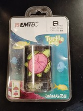 EMTEC 8GB USB 2.0 Flash Drive-  Animalitos Series- M335. Lady Turtle. Sealed/New picture