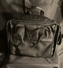 TUMI Black Ballistic Nylon Deluxe Briefcase / 2-Wheel Computer Roller Bag picture