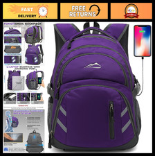 College Laptop Backpack with USB Charging Port, Anti-Theft, Fits 15.6
