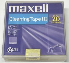 MAXELL DLT Cleaning Tape III 1/2 In. Cartridge 183770, 20 Cleanings NEW Sealed picture