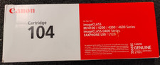 Canon 0263B001 Genuine Toner Cartridge Canon 104 Black - New , P2 picture