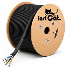 fast Cat. Cat6 Direct Burial Outdoor Ethernet Cable 1000ft 1000ft, Black picture