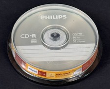 Philips CD-R 10 Pack Blank Recordable Discs 700MB 80 Min 52x High Speed picture