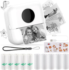 HuiJuKeJi Mini Sticker Printer Bluetooth Smart Pocket Inkless mini, white picture
