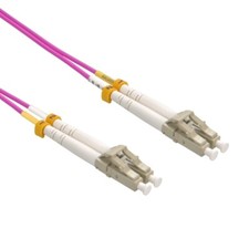 2m LC-LC Duplex 50/125 OM4 Multimo 100GB Fiber Patch Cable OFNR Violet Optic 6FT picture