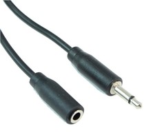 6ft 3.5mm SLIM MONO TS (2 conductor) Male to Female Audio EXTENSION Cable picture