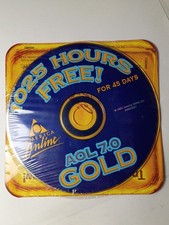 AOL 7.0 Gold 1025 Hours USPS Sticker 2001 CD Computer Software Sealed New picture
