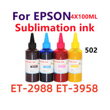 4X100ML Premium Sublimation ink bottles for ET-2988 ET-3958 502 picture