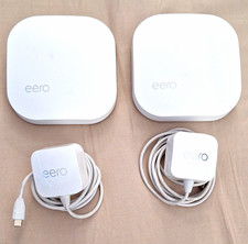Lot Of 2 Eero Pro 2nd Gen Mesh WiFi Routers BO10001 W/2 OEM 24w Power Supplies picture