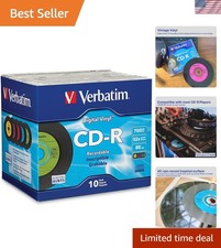 Assorted 10-Count CD-R Blank Discs 700MB with Retro Digital Vinyl Surface picture
