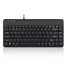 Perixx PERIBOARD-409H Wired USB Mini Keyboard with 2 USB Hubs, Black, US Engl... picture