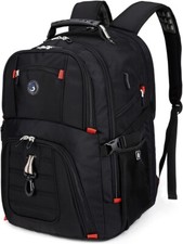 Extra Large 52L Travel Laptop Backpack with USB Charging Port Black picture