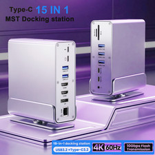 USB-C 3 Monitors Docking Station With 2*HDMI+1*DP,Gigabit Ethernet,100W PD,SD/TF picture