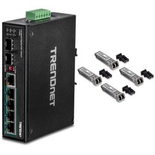 TRENDnet 6-Port Hardened Industrial Gigabit PoE+ DIN-Rail Switch, 4 x... picture