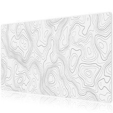 JIALONG Large Gaming Mouse Pad XXL Desk Mat White Topographic 35.4×15.7 in picture