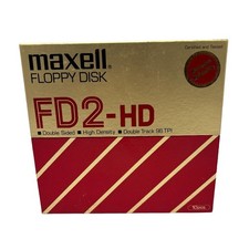 Maxell FD2-HD 8 Inch Floppy Disk 10 Pcs Double Sided High Density 96 TPI w/ Box picture