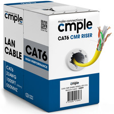Cat6 Riser Ethernet Cable 1000ft CMR 23AWG Solid UTP 550MHz Bulk Network Cable picture