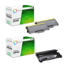 3Pk TCT Compatible TN360 & DR360 For Brother HL 2140 2170w MFC 7340 Toner Drum picture