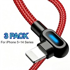 3X 90 Degree USB Cable 3FT Fast Charging Cord For iPhone 6 7 8 XR SE 11 12 13 14 picture