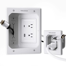 Perlegear TV in-Wall Cable Management Kit, USB and Typ C Ports Cord Hider for picture