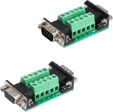 2pcs DB9 Male to Female Terminal Breakout Board RS232 D-SUB Serial to 9pin Po... picture