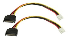 4 Pin Floppy Drive to SATA Power Cable 8 Inch Adapter 2 Pack picture