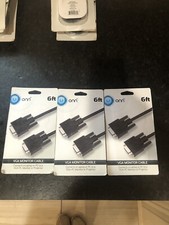Set of 3 - Onn VGA Monitor Cable Up to 1080p Resolution 6Ft. picture